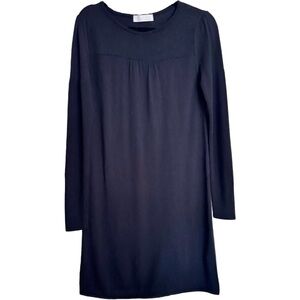 ALPHA MASSIMO REBECCHI Sweater Knit Wool Blend Dress Size 44 / M Black Pullover